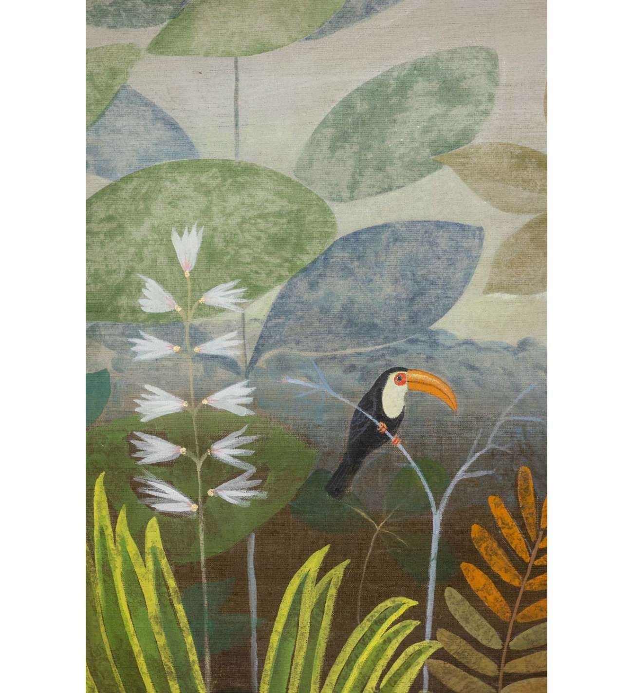 Large panel painted with acrylic on... Large panel painted with acrylic on linen canvas. Contemporary work.