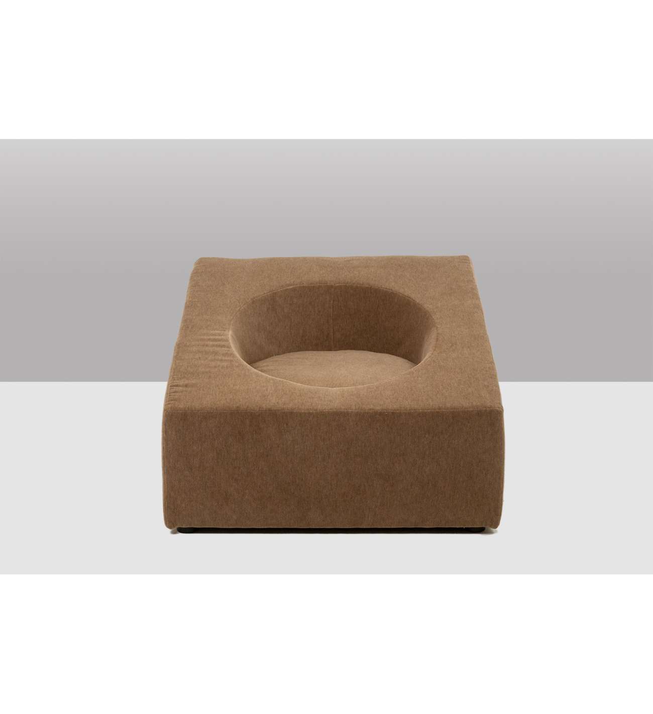 Pair of cubic armchairs in beige... Pair of cubic armchairs in beige mohair fabric. Contemporary.