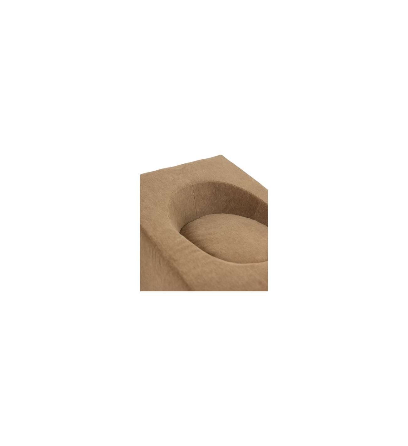 Pair of cubic armchairs in beige... Pair of cubic armchairs in beige mohair fabric. Contemporary.
