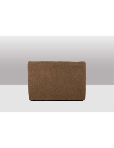 Paire de fauteuils cubiques en tissu mohair beige. Contemporains -Bozaart