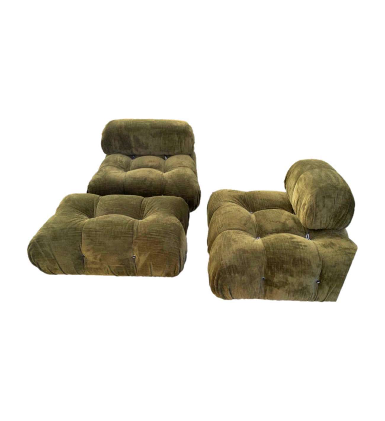 B&B Italia CAMALEONDA 3-module corner... B&B Italia CAMALEONDA 3-module corner sofa Chenille Enia Olive Green