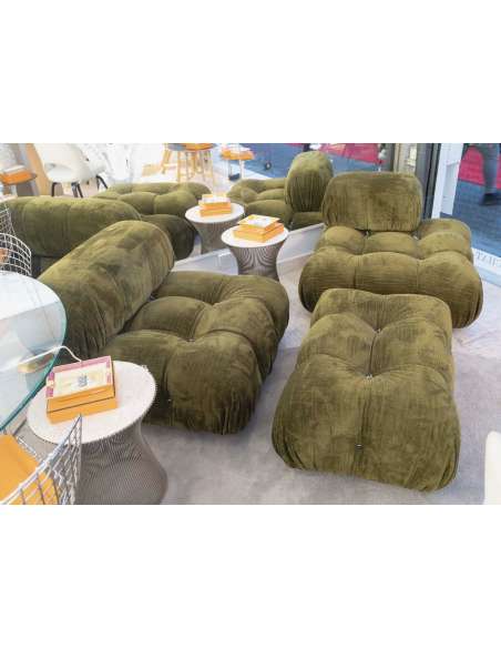 B&B iIalia Canapé 3 modules CAMALEONDA angulaire Chenille Enia Vert Olive -Bozaart