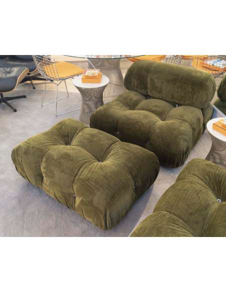 B&B iIalia Canapé 3 modules CAMALEONDA angulaire Chenille Enia Vert Olive -Bozaart