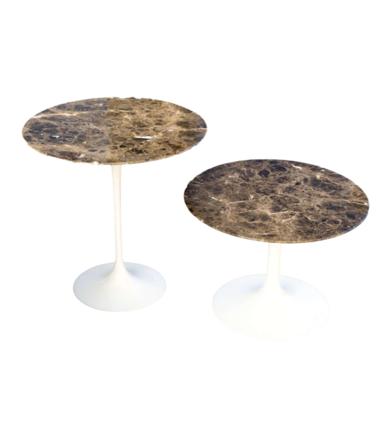 Eero Saarinen & Knoll, 2 guéridons « tulipe » marbre "EMPERADOR", XXth