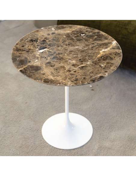 Eero Saarinen & Knoll, 2 guéridons « tulipe » marbre "EMPERADOR", XXth -Bozaart