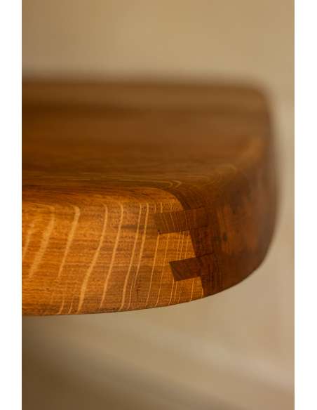 Pierre Chapo. Dining table model “T35D”, in light oak. -Bozaart
