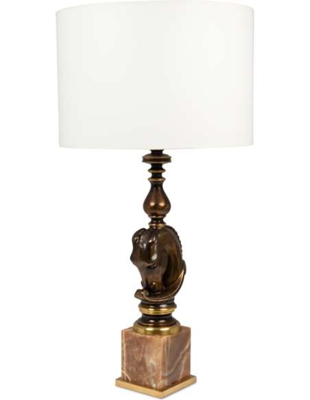 Maison Charles. Lampe buste de cheval en bronze patiné. Années 1970. -Bozaart