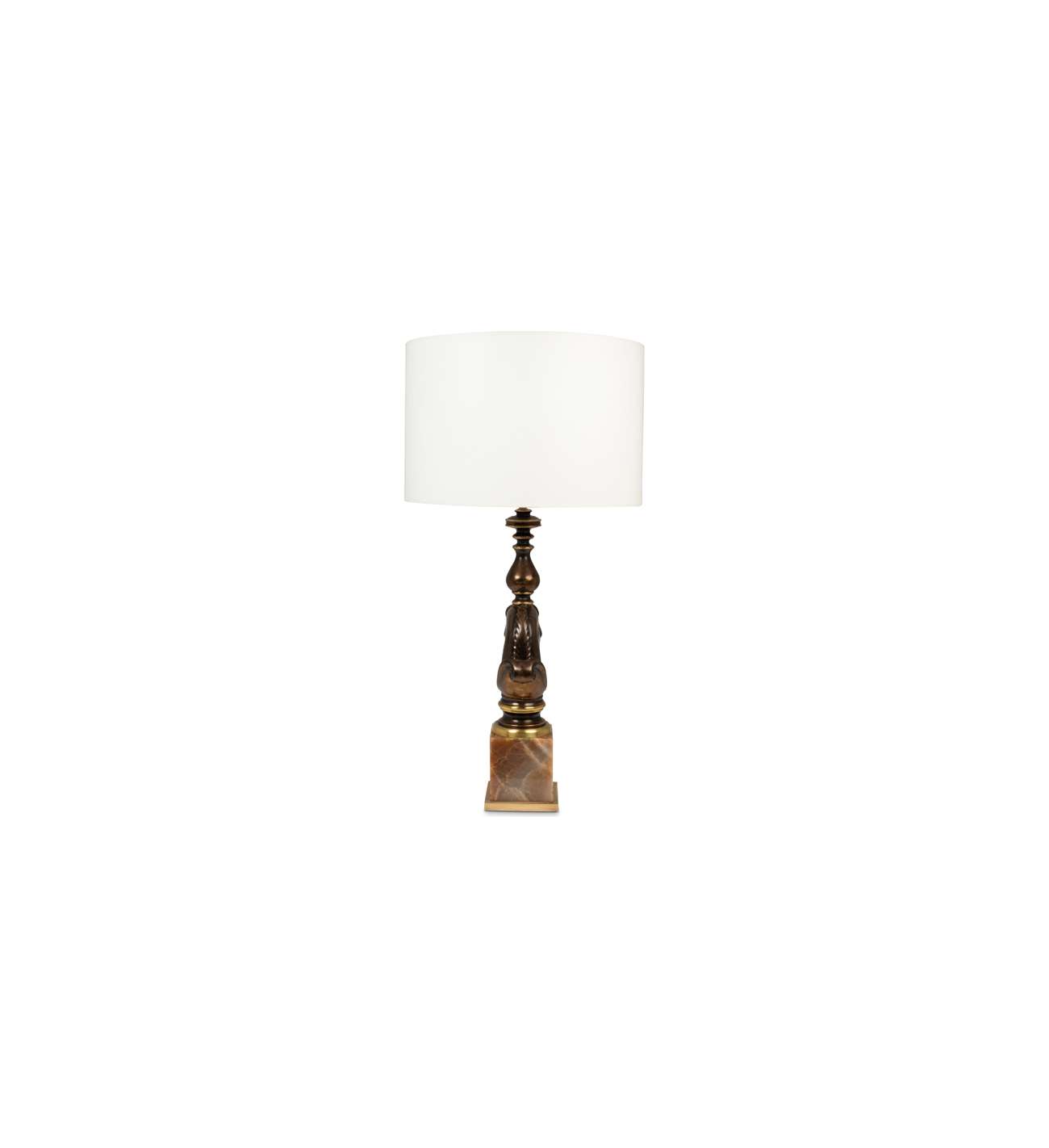 Maison Charles. Lampe buste de... Maison Charles. Lampe buste de cheval en bronze patiné. Années 1970.