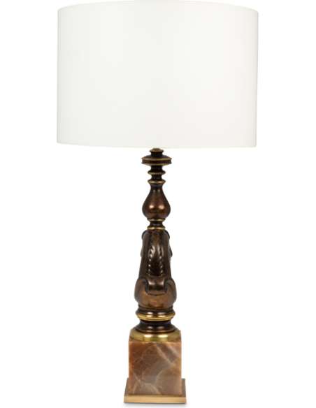 Maison Charles. Lampe buste de cheval en bronze patiné. Années 1970. -Bozaart