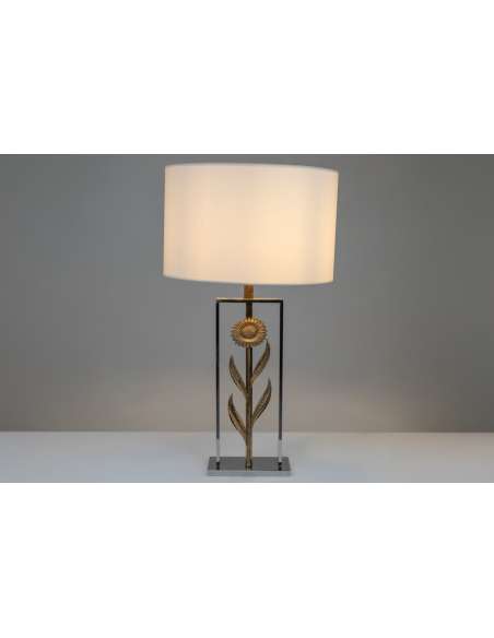 Maison Charles, attributed to. Pair of sunflower lamps. 1970s -Bozaart