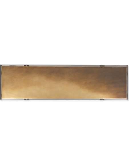 Console rectangulaire en acier et laiton. Travail contemporain. -Bozaart