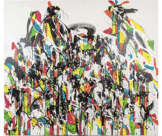 Dan Hôo, Acrylique sur toile «&nbsp;Les lumières de la Raison&nbsp;», 2023