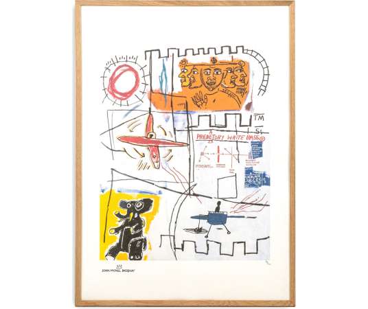 Jean-Michel Basquiat. Sérigraphie en couleurs numérotée. Années 1990.
