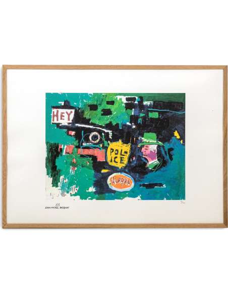 Jean-Michel Basquiat. Numbered color silkscreen print. 1990s. -Bozaart
