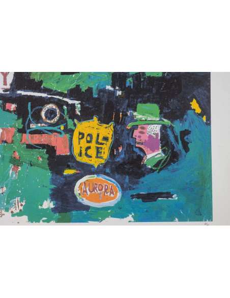 Jean-Michel Basquiat. Sérigraphie en couleurs numérotée. Années 1990. -Bozaart