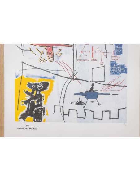 Jean-Michel Basquiat. Sérigraphie en couleurs numérotée. Années 1990. -Bozaart