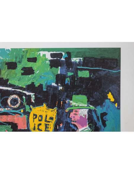 Jean-Michel Basquiat. Sérigraphie en couleurs numérotée. Années 1990. -Bozaart