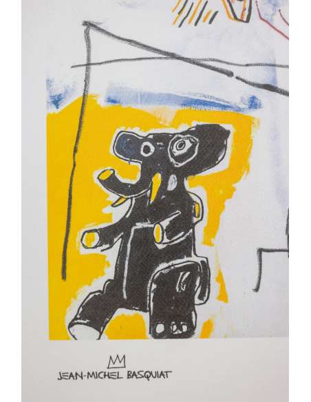 Jean-Michel Basquiat. Sérigraphie en couleurs numérotée. Années 1990. -Bozaart