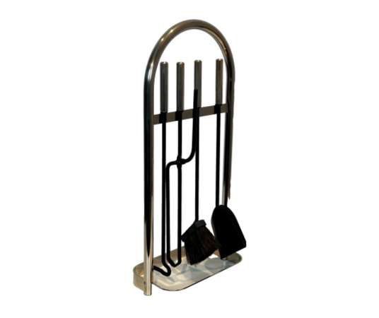 Nécessaire de Feu Design en Métal Laqué Noir et Chrome
