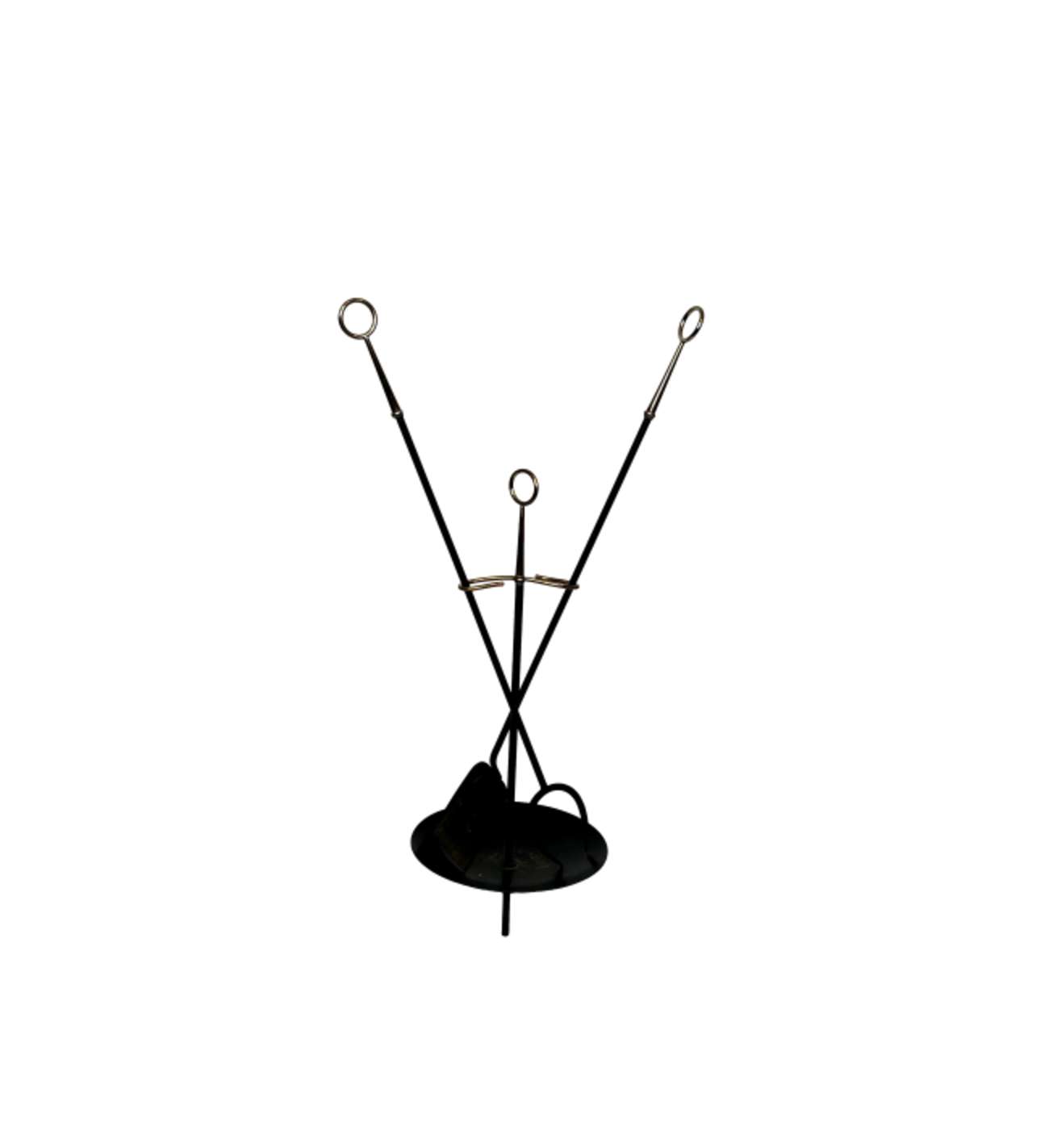 Nécessaire de Feu Design en Métal Laqué Noir et Laiton