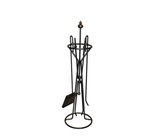 Nécessaire de Feu Design en Acier Brossé et Laiton