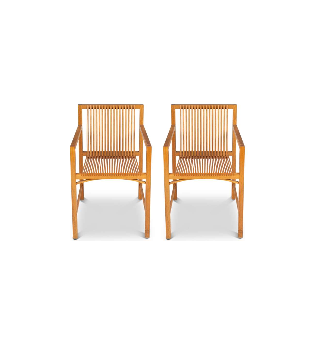Ruud Jan Kokke. Pair of minimalist oak armchairs. 1980s
