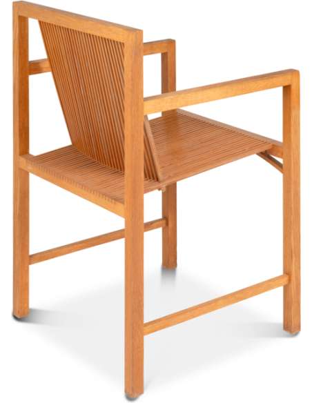 Ruud Jan Kokke. Pair of minimalist oak armchairs. 1980s -Bozaart