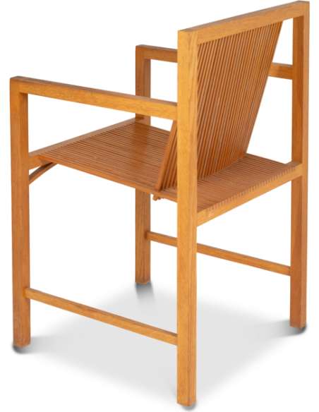 Ruud Jan Kokke. Pair of minimalist oak armchairs. 1980s -Bozaart