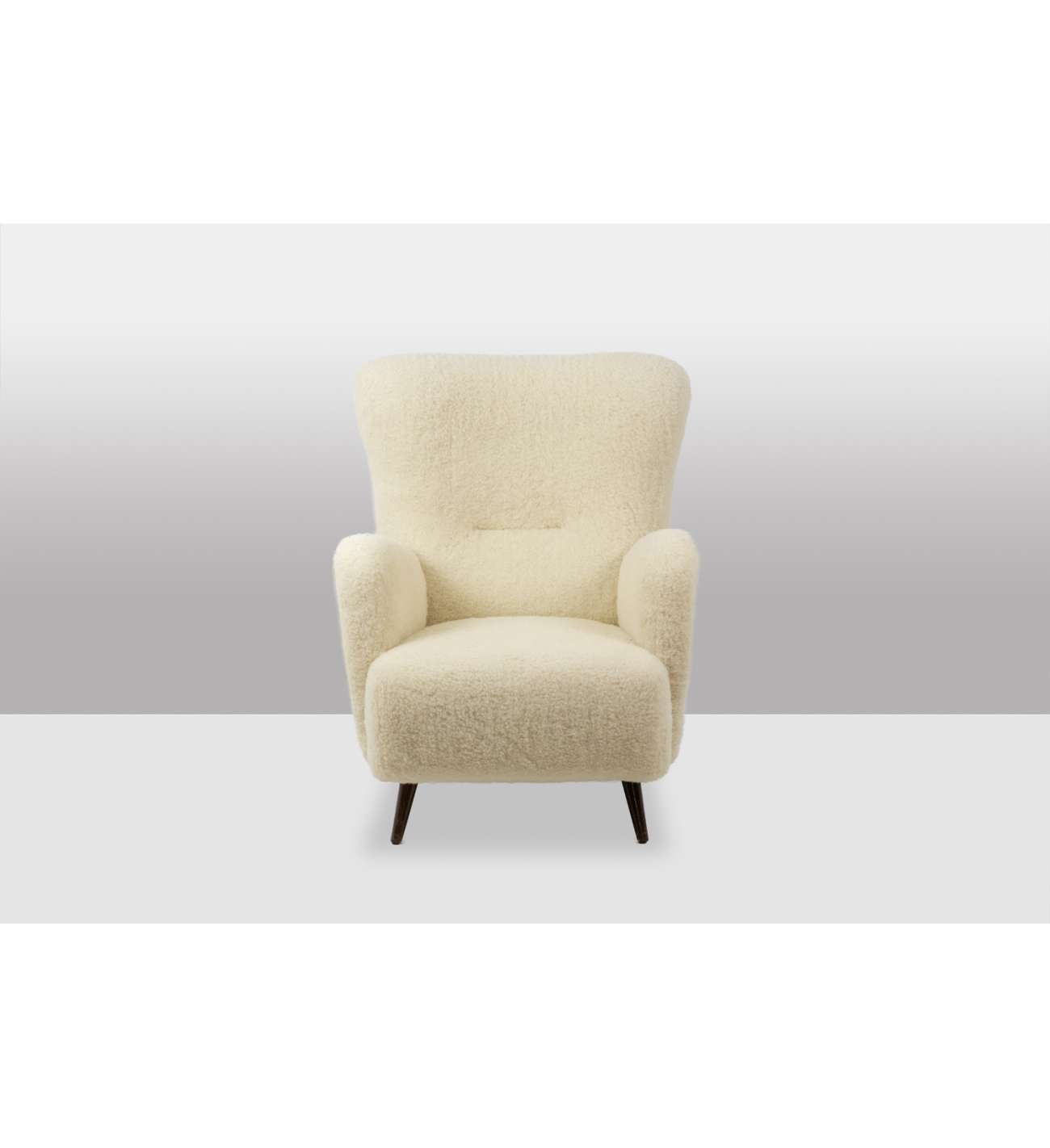 Armchair, or bergère, with its... Armchair, or bergère, with its bouclette fabric. 1950s
