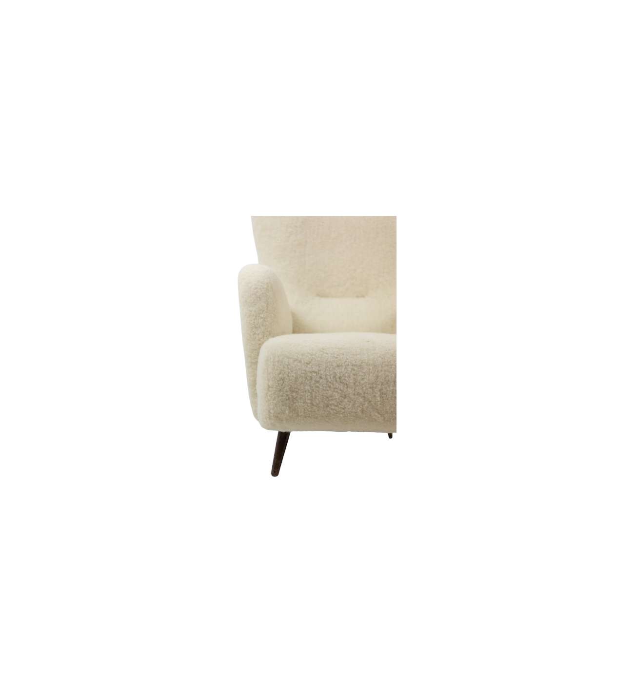 Fauteuil, ou bergère, avec son tissu... Fauteuil, ou bergère, avec son tissu à bouclettes. Années 1950