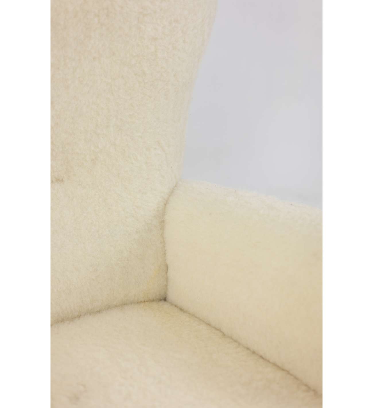 Armchair, or bergère, with its... Armchair, or bergère, with its bouclette fabric. 1950s