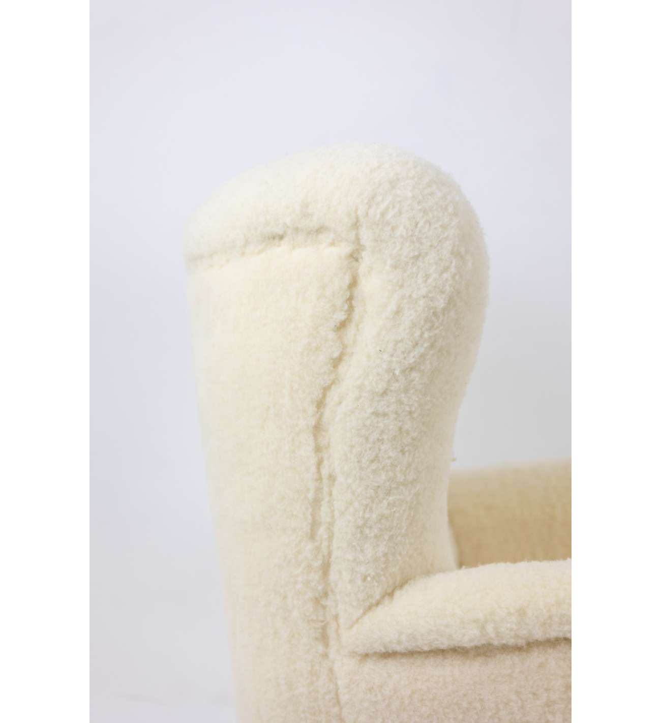 Armchair, or bergère, with its... Armchair, or bergère, with its bouclette fabric. 1950s