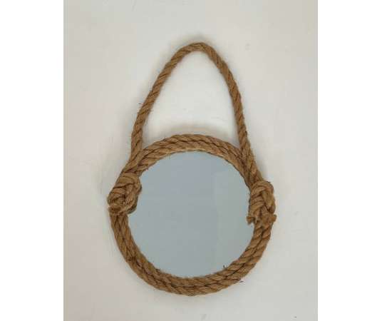 Round Rope Mirror In the Style of Audoux Minet