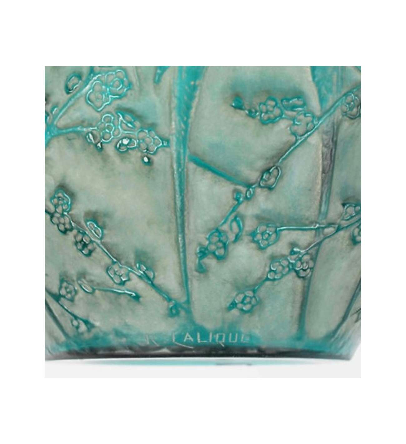 1919 René Lalique - Green-tinted... 1919 René Lalique - Green-tinted Parakeet Vase