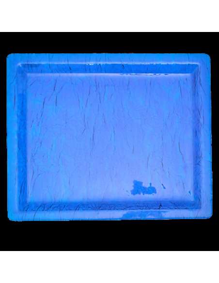Christian Dior ,Plateau PLEXIGLASS GIVRÉ bleu , circa 1980 -Bozaart