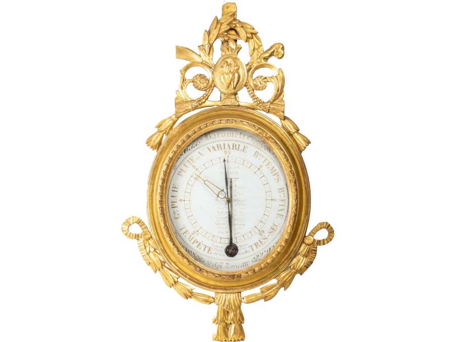 A Louis XVI period (1774 - 1793) barometer thermometer. 18th century.