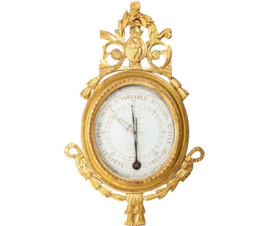 A Louis XVI period (1774 - 1793) barometer thermometer. 18th century.