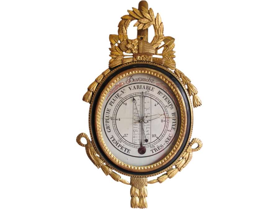 Baromètre thermomètre - d'époque Louis XVI (1774 - 1793). XVIIIème siècle.