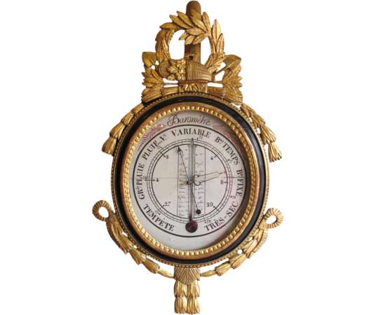 Baromètre thermomètre - d'époque Louis XVI (1774 - 1793). XVIIIème siècle.
