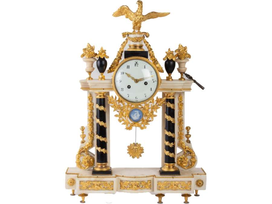 A Louis XVI period (1774 - 1793) portico clock - 18th century.