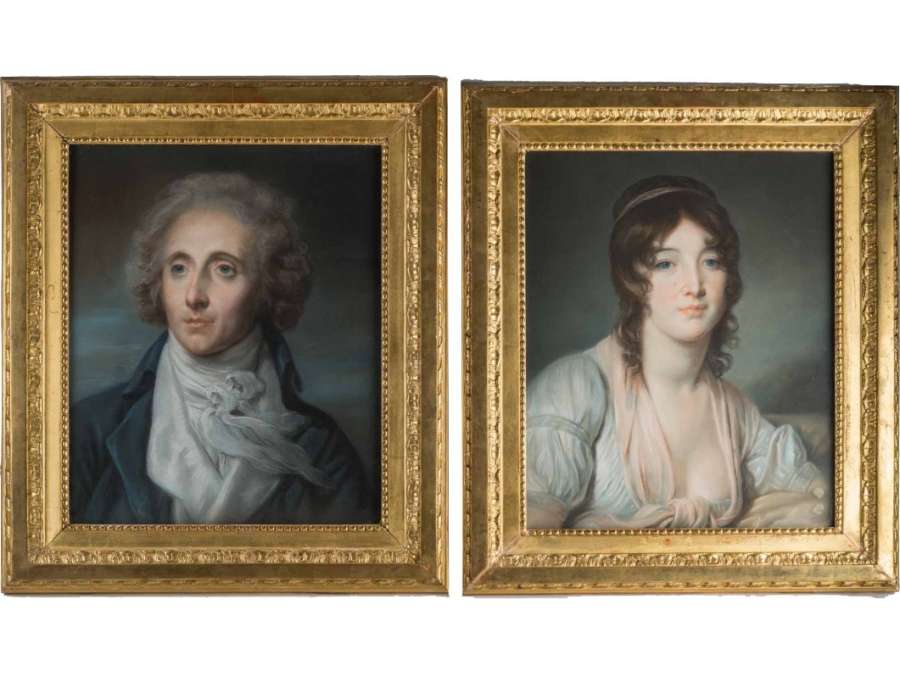 A Pair of portraits. 19th century.