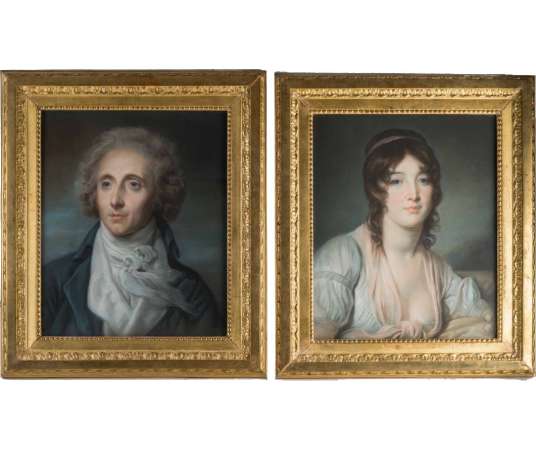 A Pair of portraits. 19th century.