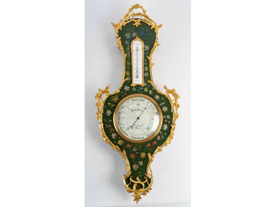 Baromètre - thermomètre d'époque Napoléon III (1851 - 1870). XIXème siècle.