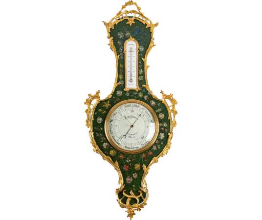 Baromètre - thermomètre d'époque Napoléon III (1851 - 1870). XIXème siècle.