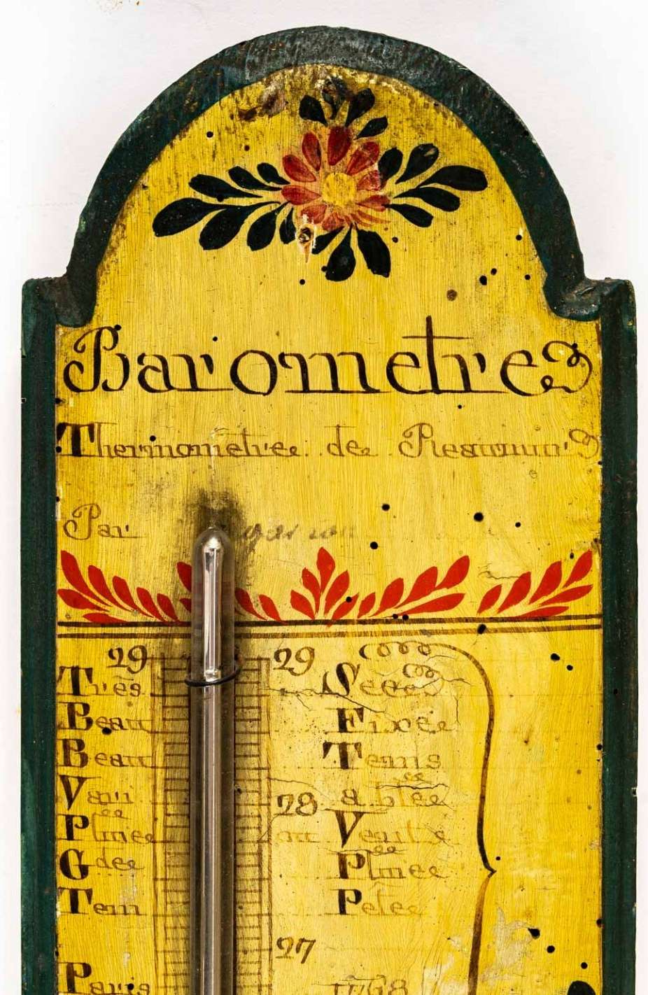 Baromètre - thermomètre d'époque Louis XVI (1774 - 1793). XVIIIème  siècle.-fr