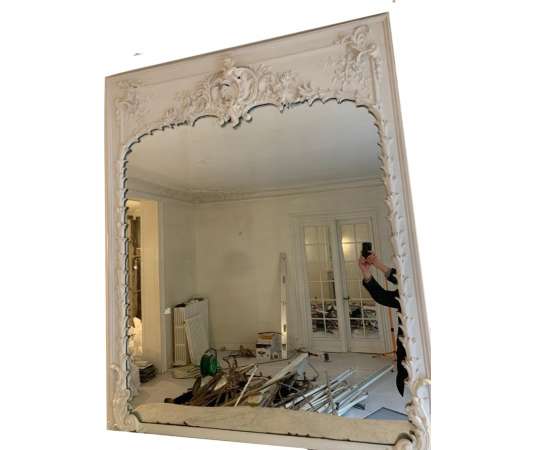Very beautiful antique louis xv style fireplace mirror in rococo style dating from the end of the...