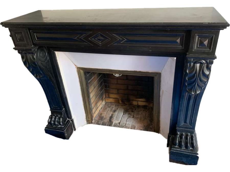 Antique Empire style fireplace with lion paws - 19th century