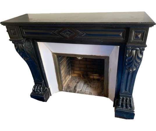 Antique Empire style fireplace with lion paws - 19th century