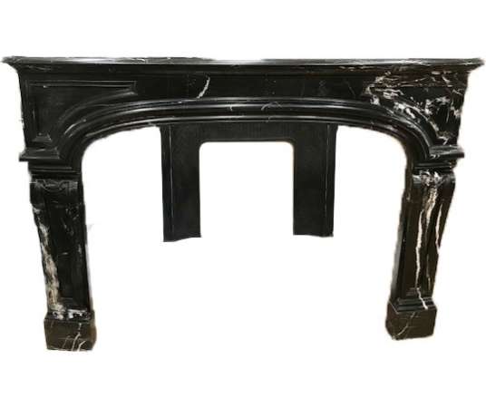 Beautiful pair of old fireplaces dating from the end of the 19th century Louis XIV style in Black...
