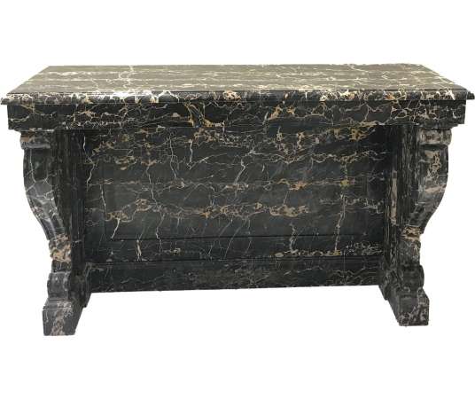 Extremely rare Empire style console in Portor marble dating from the end of the 19th century